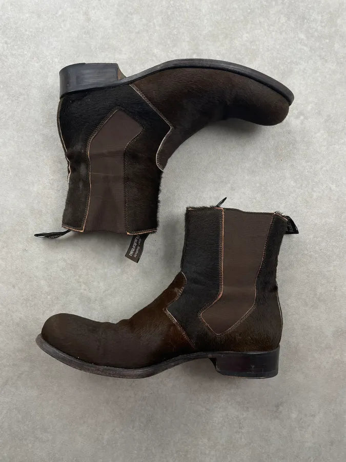 Jean Baptiste Rautureau Brown Pony Hair Contrast Boots XLVCBWE 4