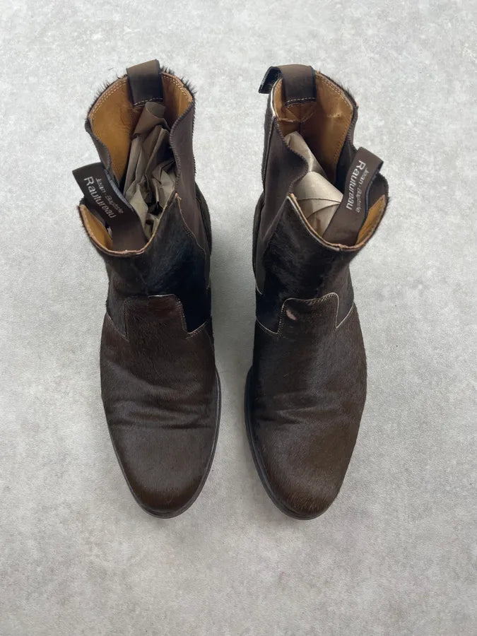 Jean Baptiste Rautureau Brown Pony Hair Contrast Boots XLVCBWE 1