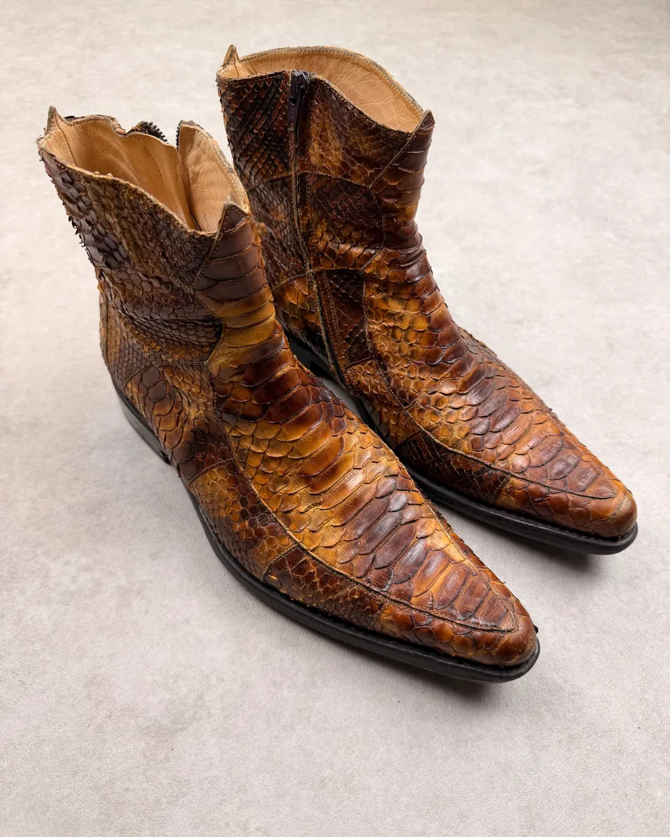 Jean Baptiste Rautureau Brown Python Leather Boots LuHspnL 2