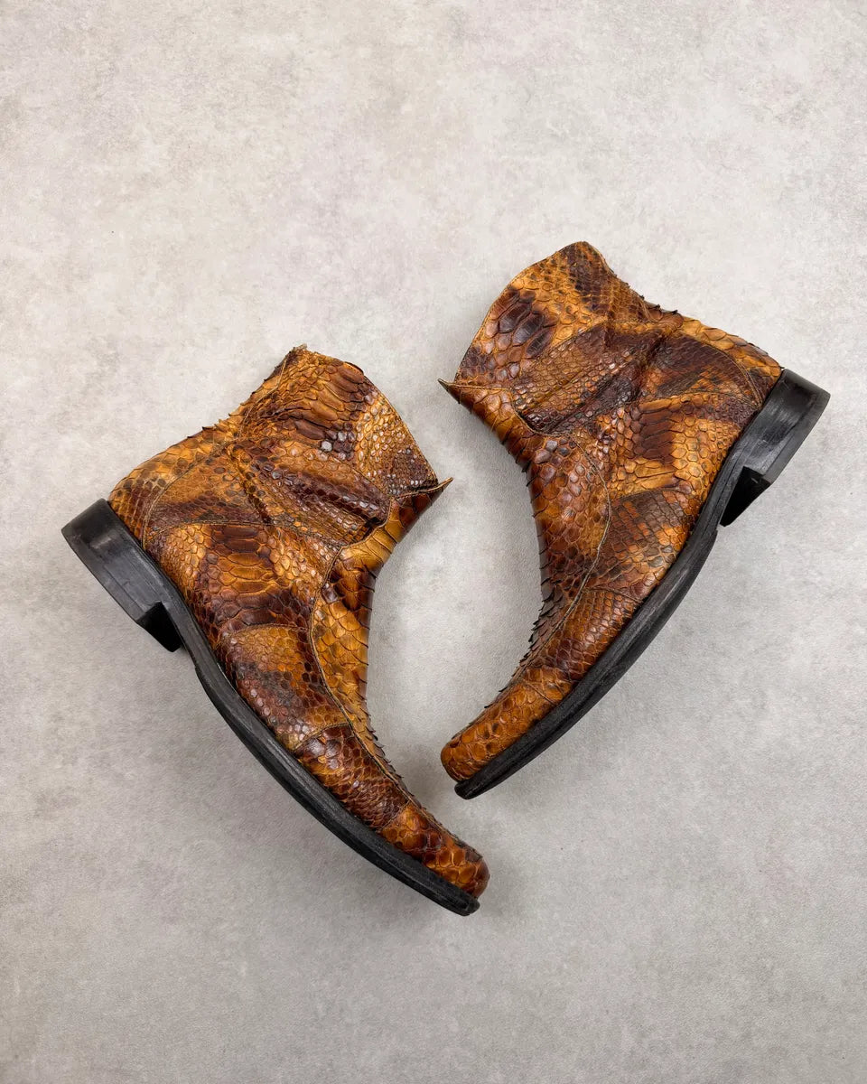 Jean Baptiste Rautureau Brown Python Leather Boots LuHspnL 3