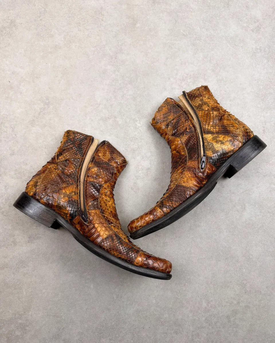Jean Baptiste Rautureau Brown Python Leather Boots LuHspnL 4