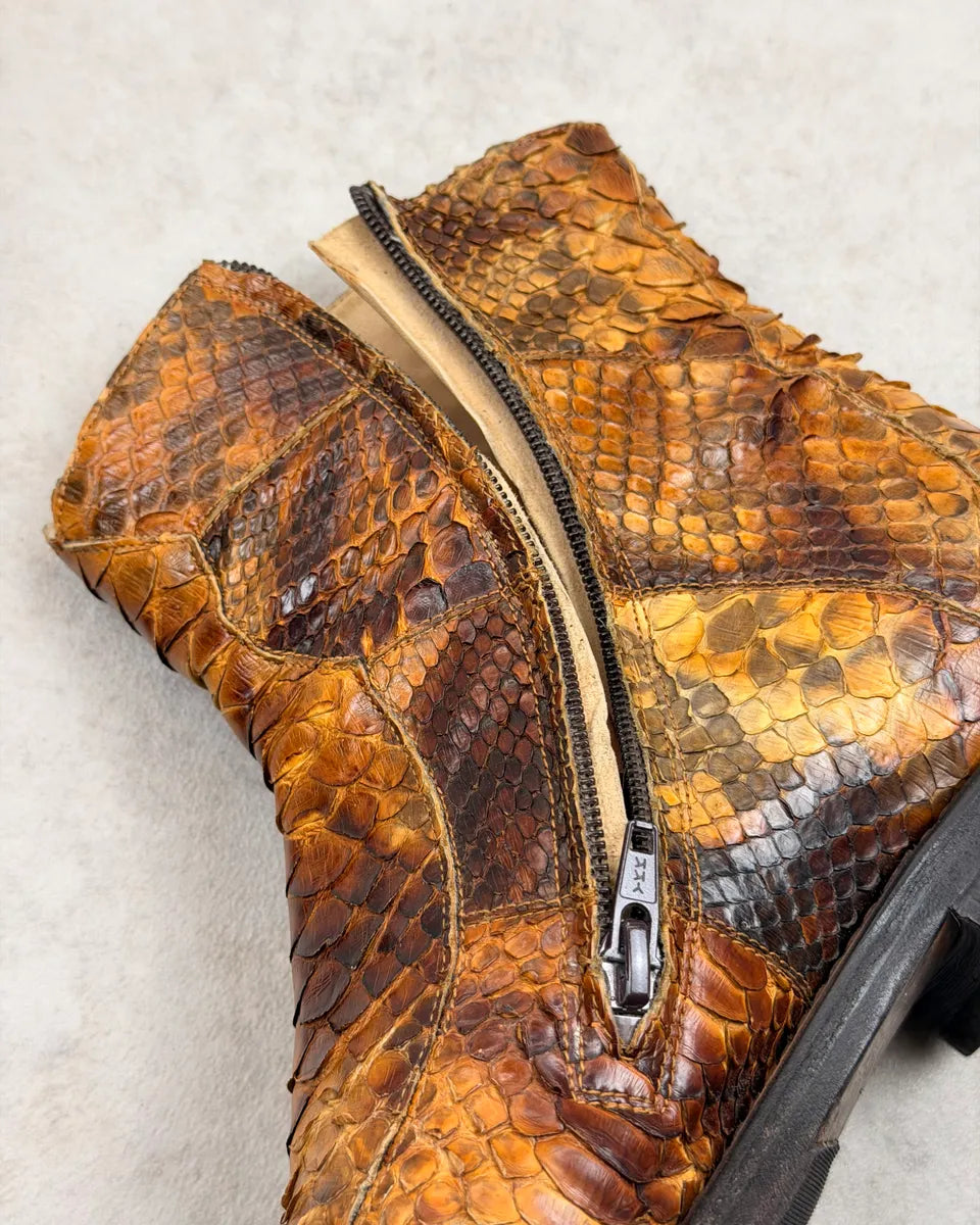 Jean Baptiste Rautureau Brown Python Leather Boots LuHspnL 5