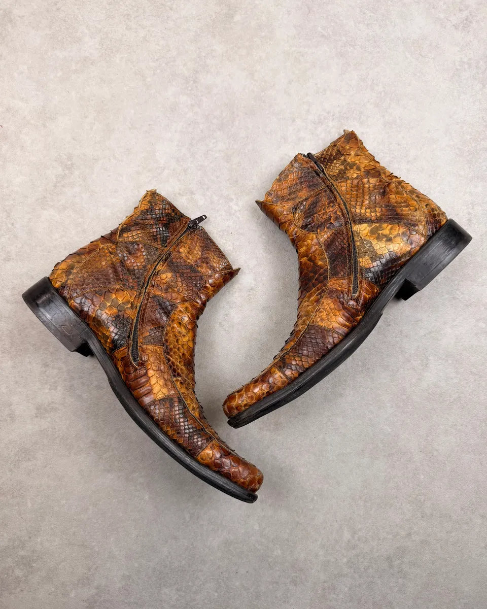 Jean Baptiste Rautureau Brown Python Leather Boots LuHspnL 6