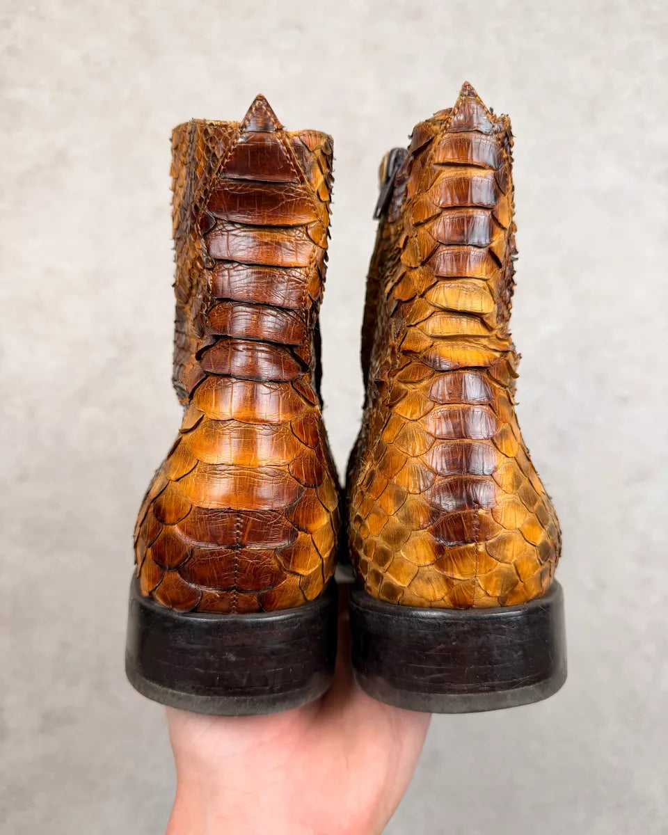 Jean Baptiste Rautureau Brown Python Leather Boots LuHspnL 7