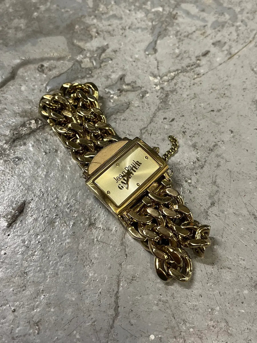 Jean Paul Gaultier 2 Chains Silver Steel Gold Watch (OS) 2