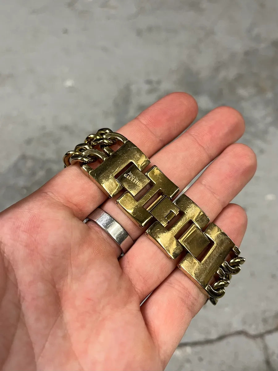Jean Paul Gaultier 2 Chains Silver Steel Gold Watch (OS) 8