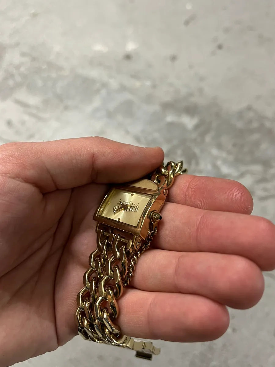 Jean Paul Gaultier 2 Chains Silver Steel Gold Watch (OS) 9