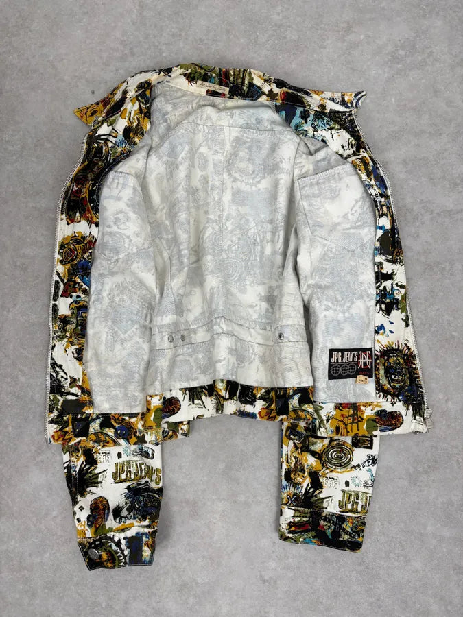 SS2000 Jean Paul Gaultier Basquiat Zip-up White Jacket SZNGOPY 6