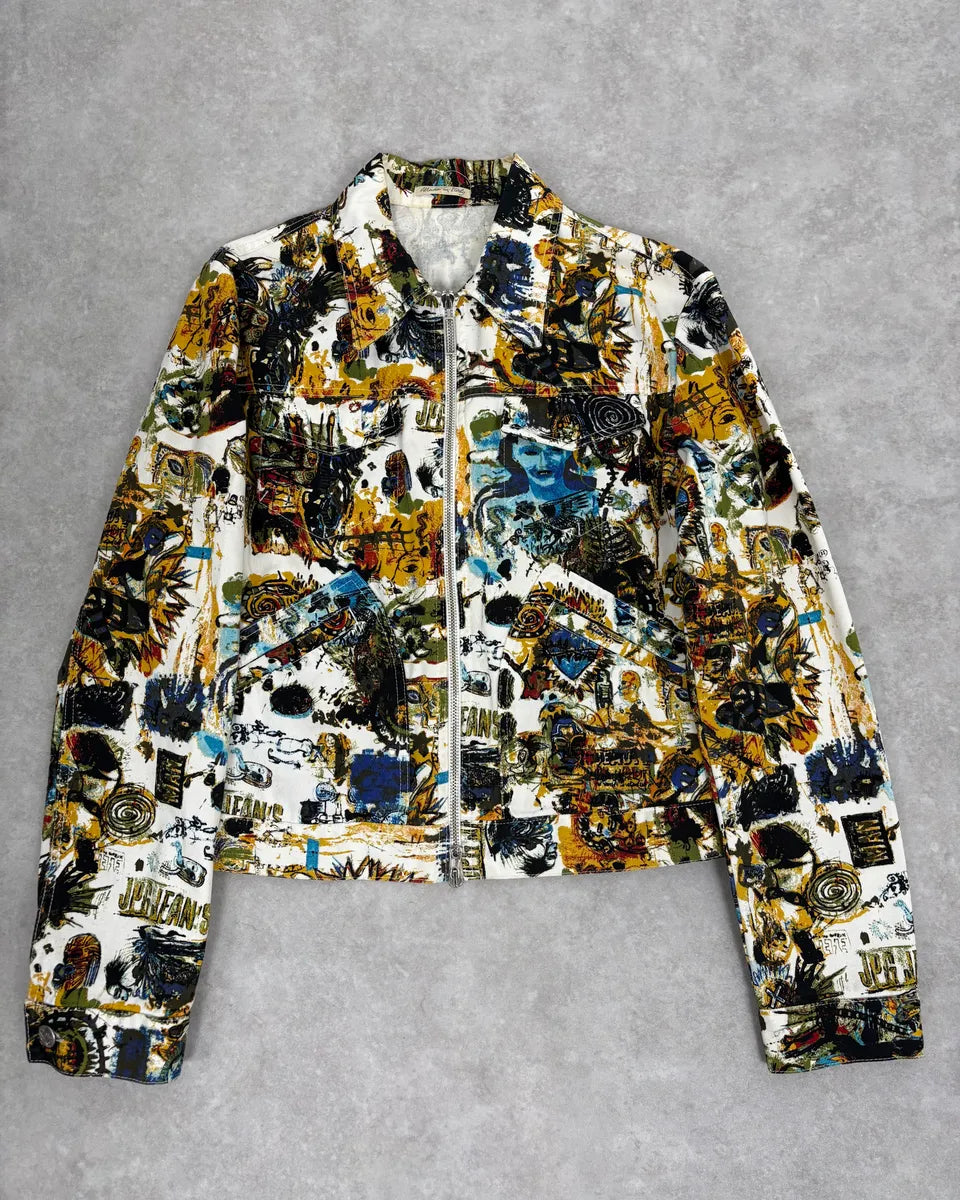 SS2000 Jean Paul Gaultier Basquiat Zip-up White Jacket SZNGOPY 0