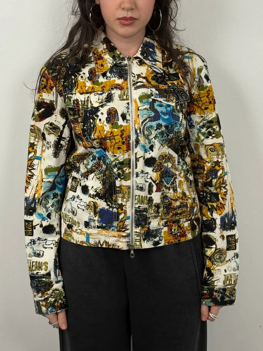 SS2000 Jean Paul Gaultier Basquiat Zip-up White Jacket SZNGOPY 1