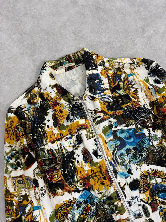 SS2000 Jean Paul Gaultier Basquiat Zip-up White Jacket SZNGOPY 4