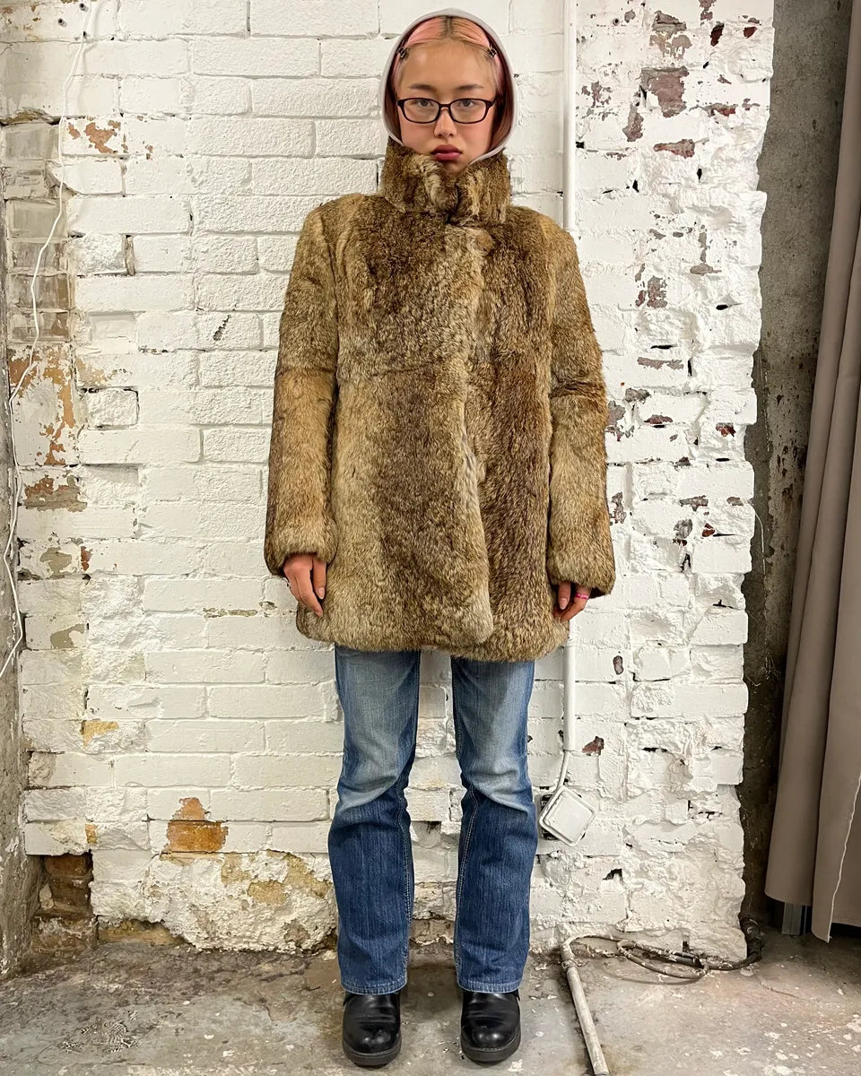 Jean Paul Gaultier Beige Faux Fur Coat ihheIOY 1