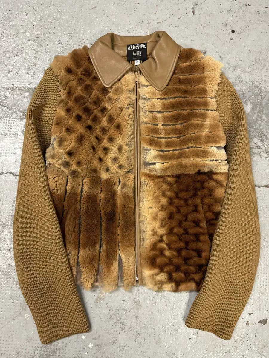 Jean Paul Gaultier Beige Maille Camel Fur Jacket vWeOzTH 0