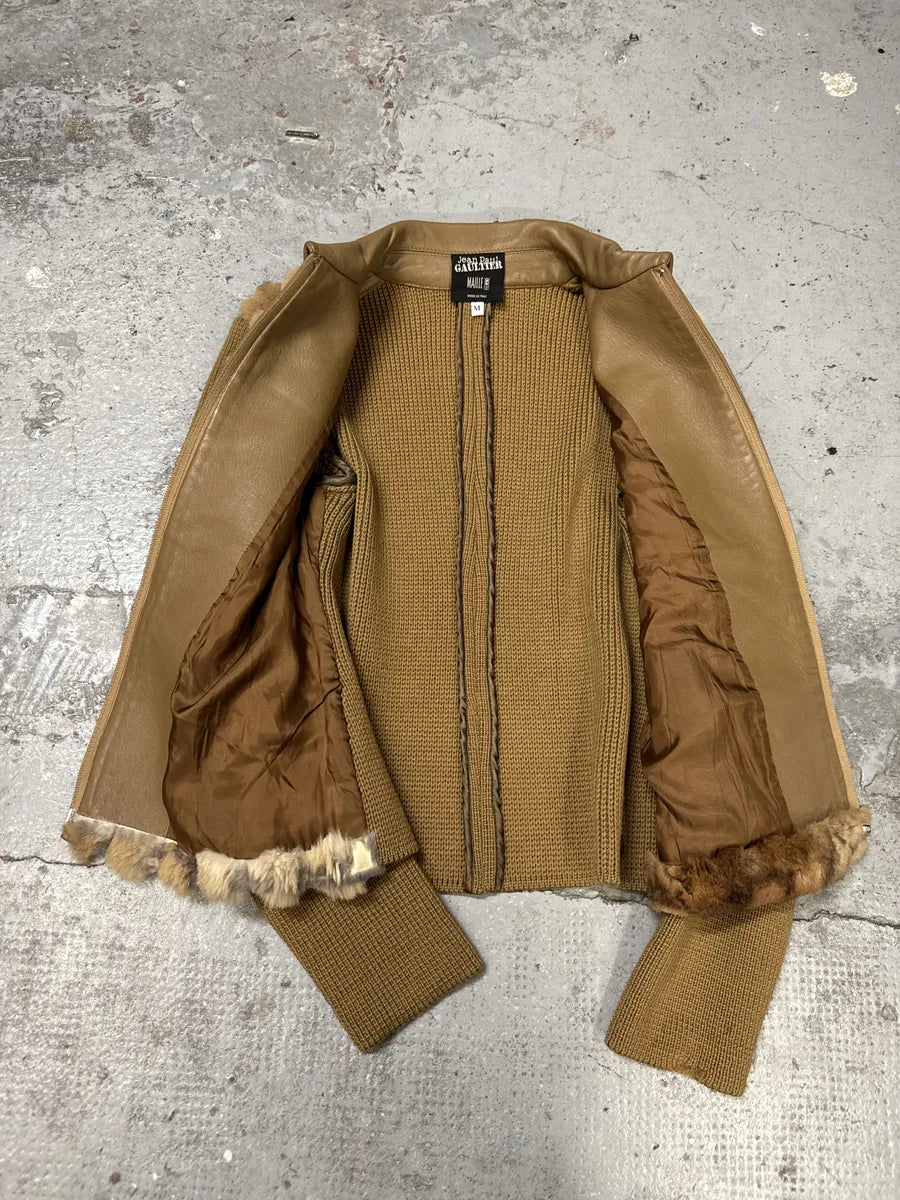 Jean Paul Gaultier Beige Maille Camel Fur Jacket vWeOzTH 4