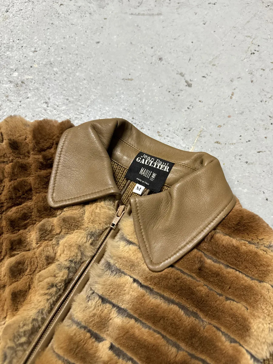 Jean Paul Gaultier Beige Maille Camel Fur Jacket vWeOzTH 7