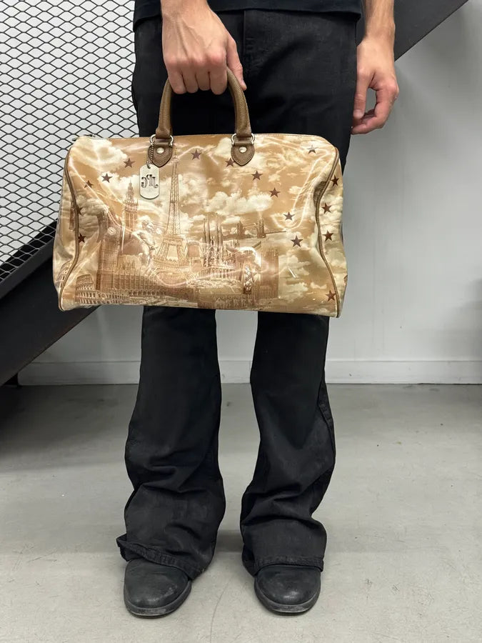 Jean Paul Gaultier Beige Paris London Illustration Handle Bag LWLWCQx 3
