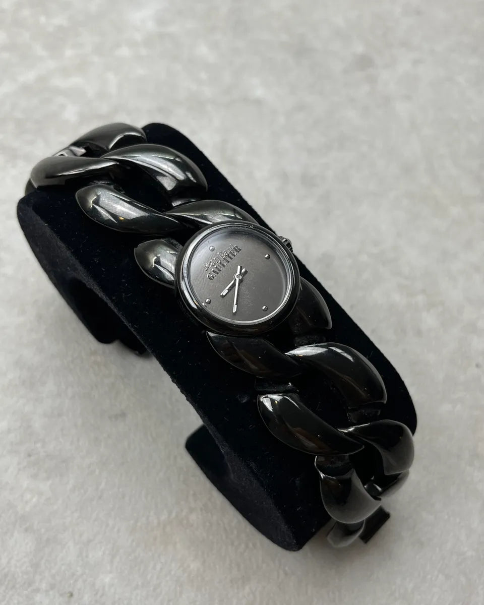 Jean Paul Gaultier Black Chain Watch PMltyZM 4