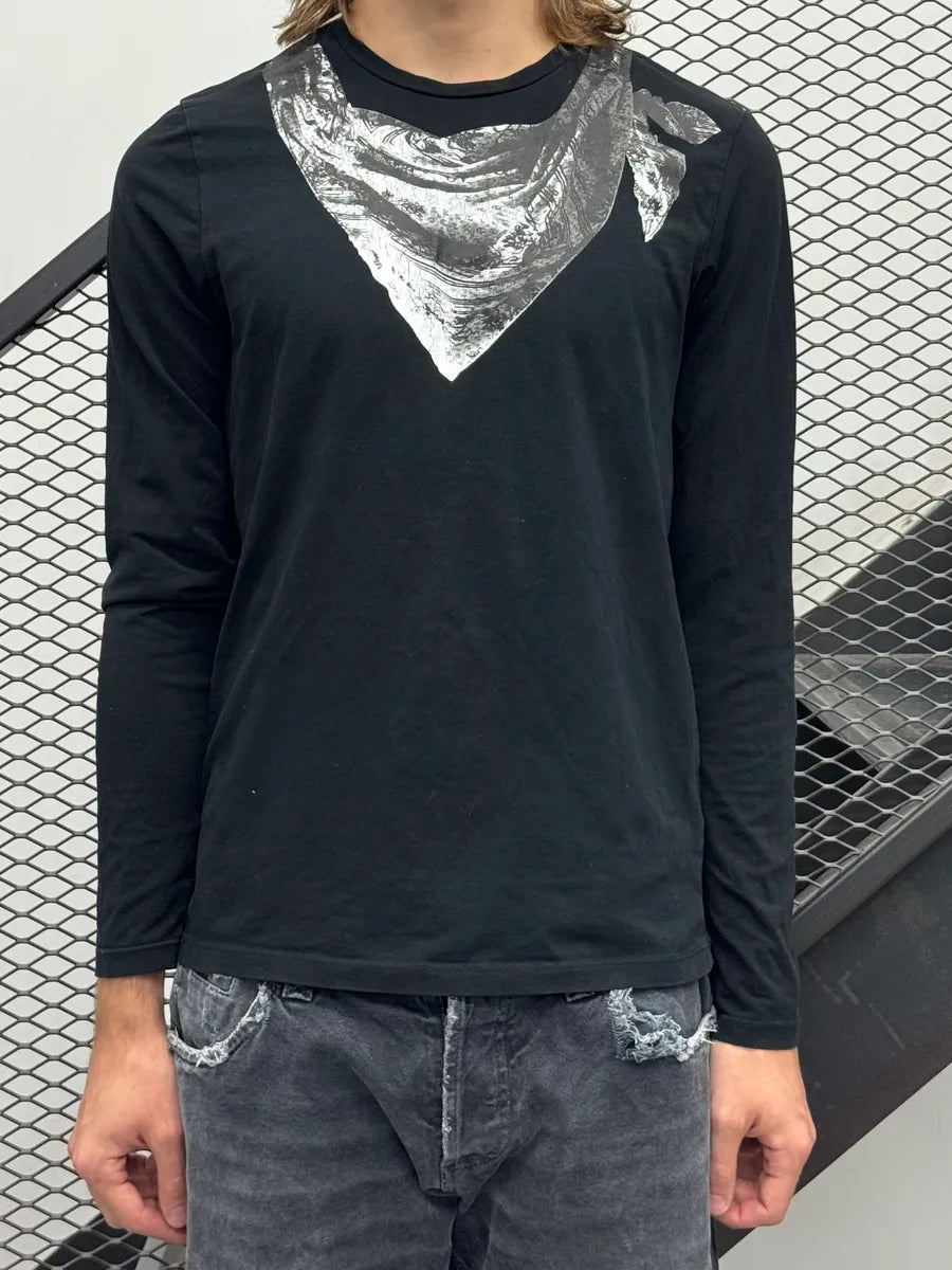 2000s Jean Paul Gaultier Black Bandana Trompe Loeil Longsleeve PZjiWrs 0