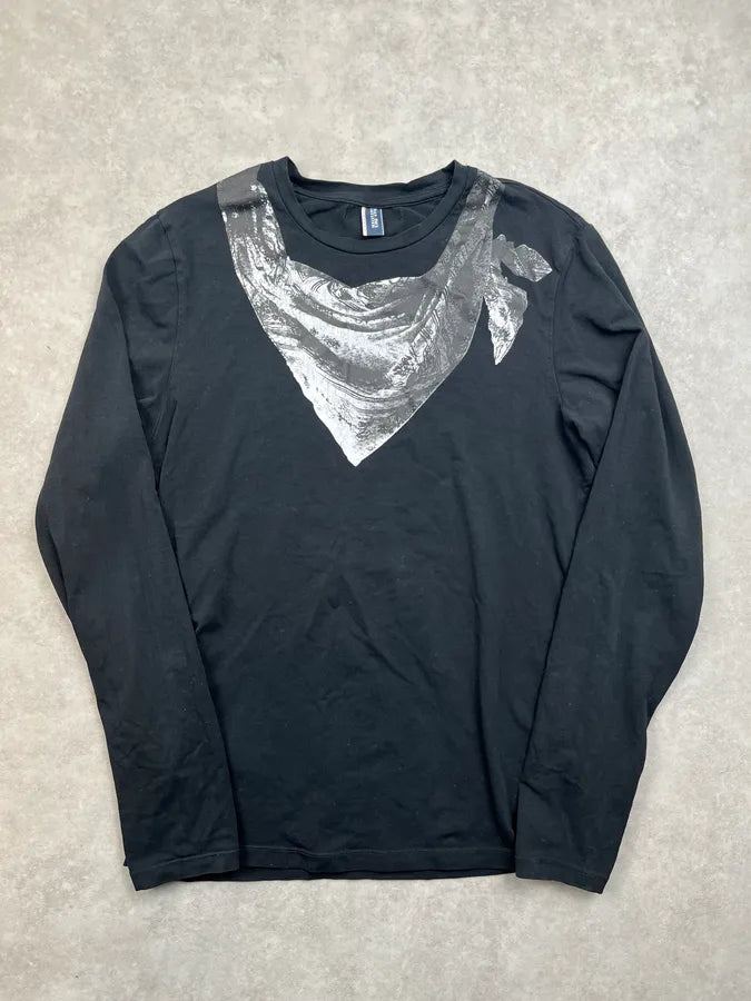 2000s Jean Paul Gaultier Black Bandana Trompe Loeil Longsleeve PZjiWrs 1