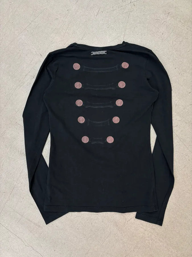 Jean Paul Gaultier Black Cotton Decorative Button Longsleeves GsEXajw 2
