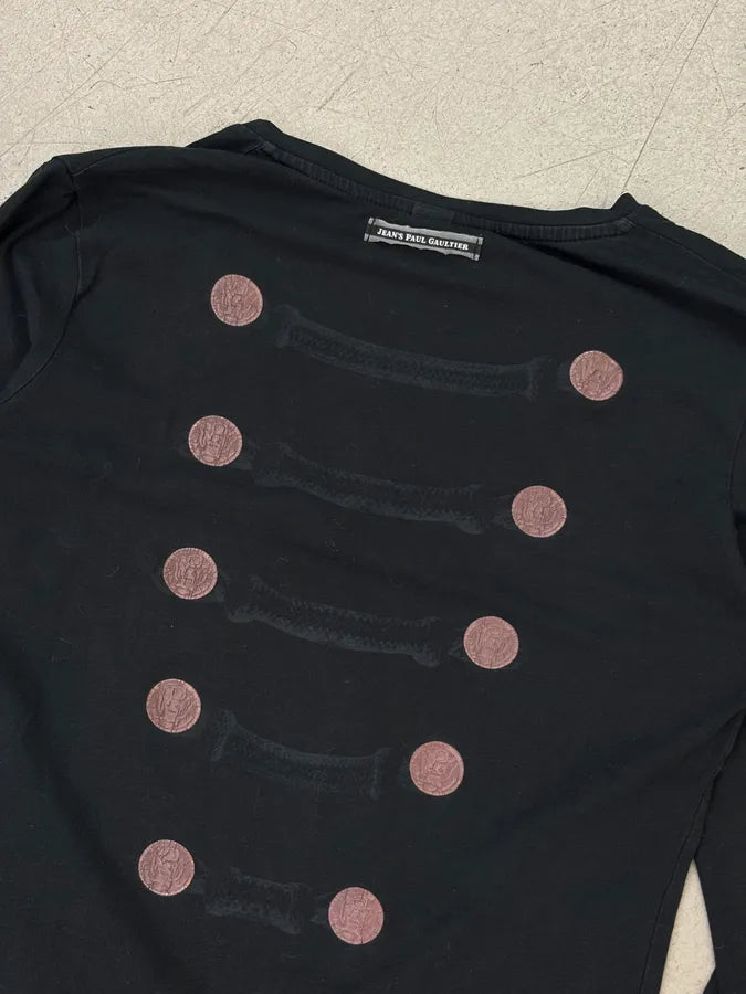 Jean Paul Gaultier Black Cotton Decorative Button Longsleeves GsEXajw 4