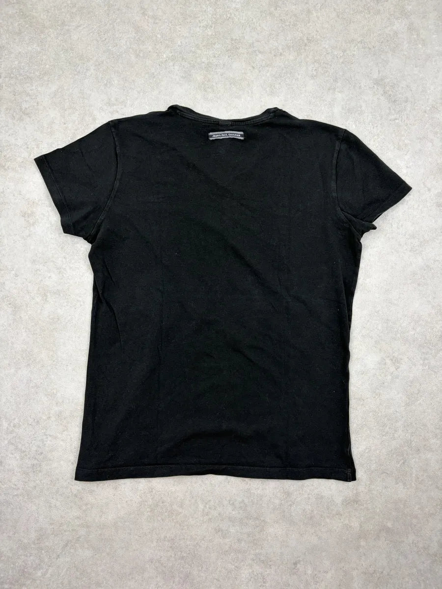 1990s Jean Paul Gaultier Black Rebel V-Neck T-Shirt cGPUZCY 6