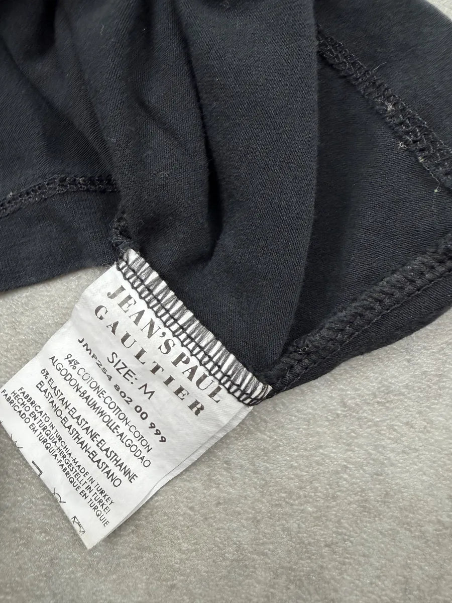1990s Jean Paul Gaultier Black Rebel V-Neck T-Shirt cGPUZCY 8