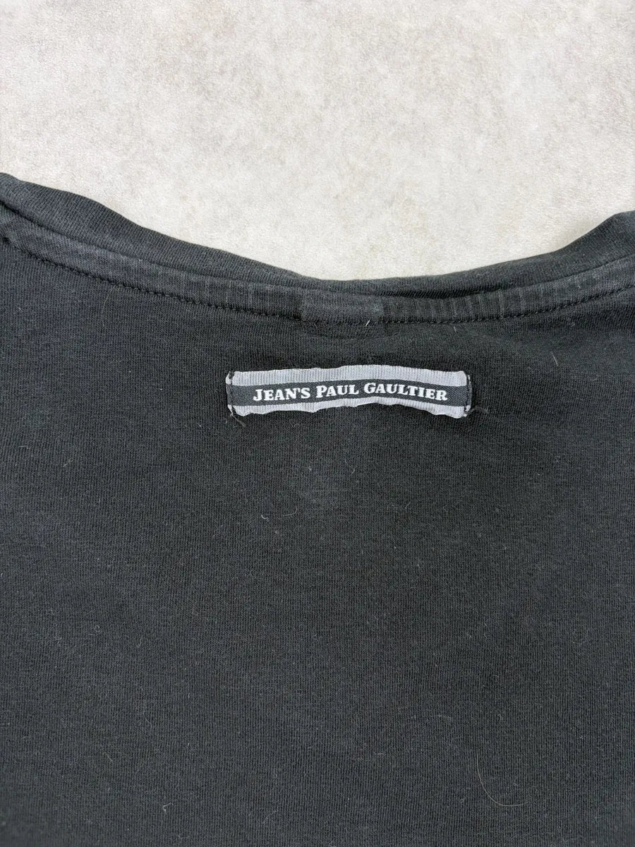1990s Jean Paul Gaultier Black Rebel V-Neck T-Shirt cGPUZCY 7