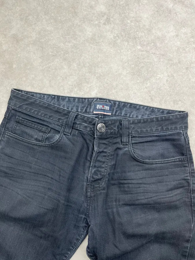 2000s Jean Paul Gaultier Black Denim Straight Leg Jeans EyRnoCa 5