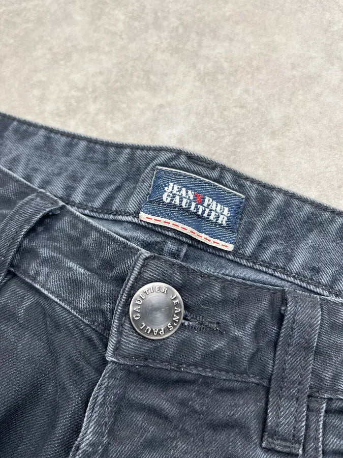 2000s Jean Paul Gaultier Black Denim Straight Leg Jeans EyRnoCa 7
