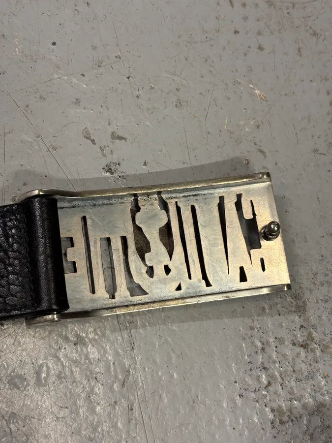 Jean Paul Gaultier Black Leather Anchor Buckle Belt yEtgcon 4