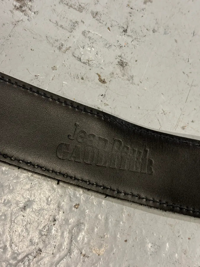 Jean Paul Gaultier Black Leather Anchor Buckle Belt yEtgcon 5