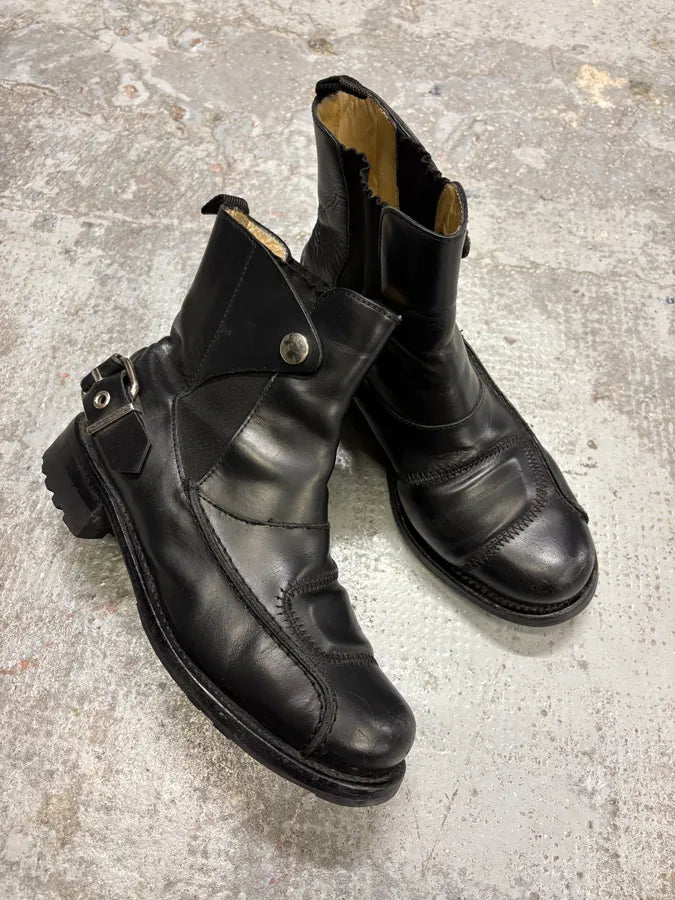 Jean Paul Gaultier Black Leather Ankle Boots UvmvyvE 4