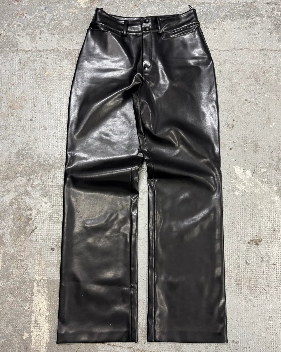 1990s Jean Paul Gaultier Black Faux Leather Pants (M/L) ZwDNmpP 0