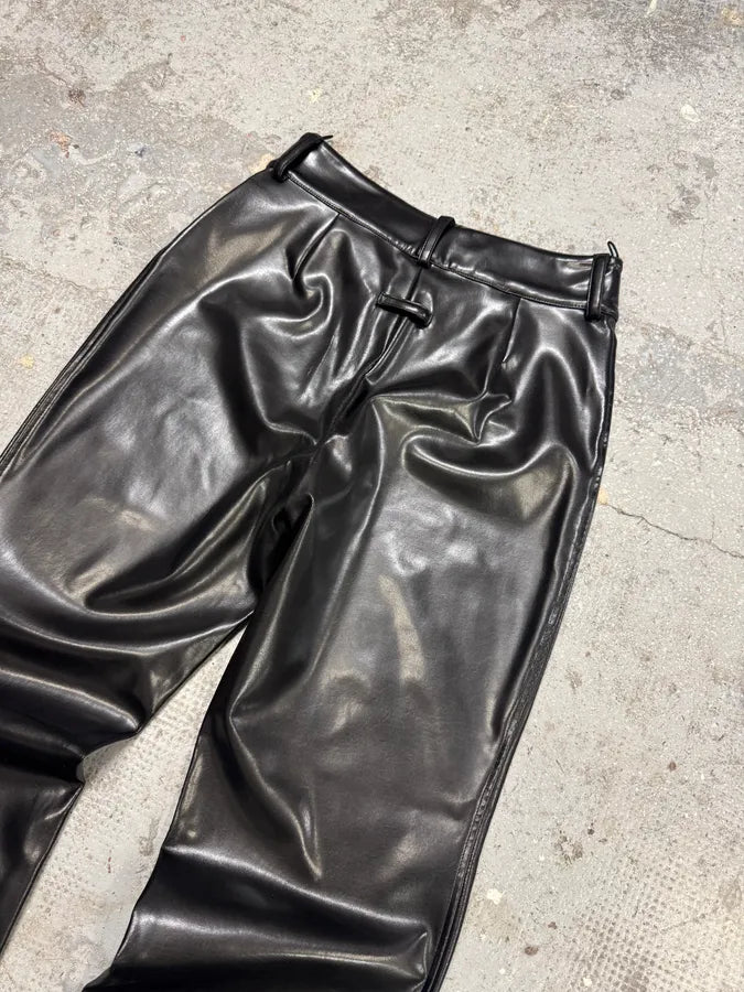 1990s Jean Paul Gaultier Black Faux Leather Pants (M/L) ZwDNmpP 2