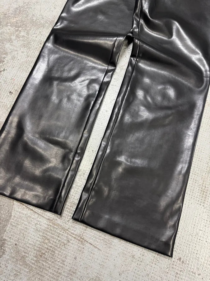 1990s Jean Paul Gaultier Black Faux Leather Pants (M/L) ZwDNmpP 4