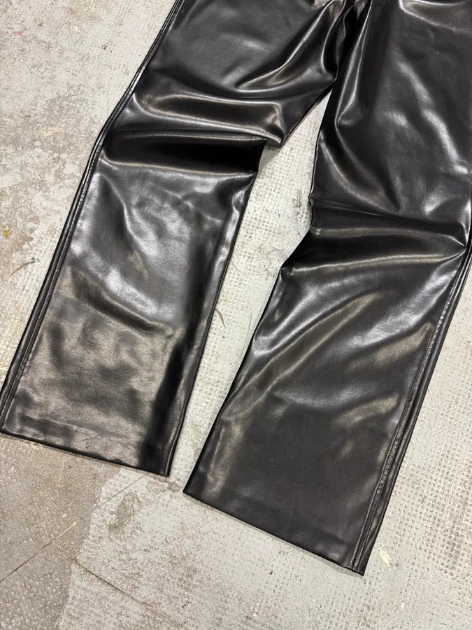 1990s Jean Paul Gaultier Black Faux Leather Pants (M/L) ZwDNmpP 5
