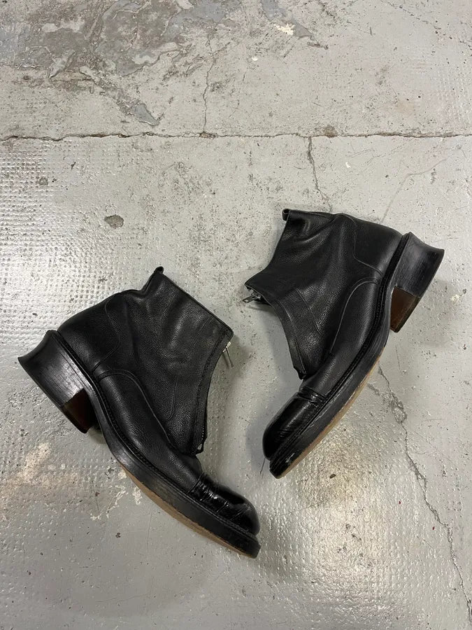 Jean Paul Gaultier Black Leather Zip Boots QiELXoq 2