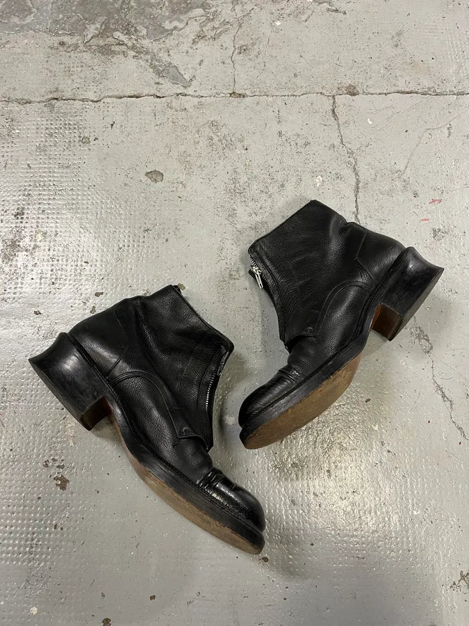 Jean Paul Gaultier Black Leather Zip Boots QiELXoq 3