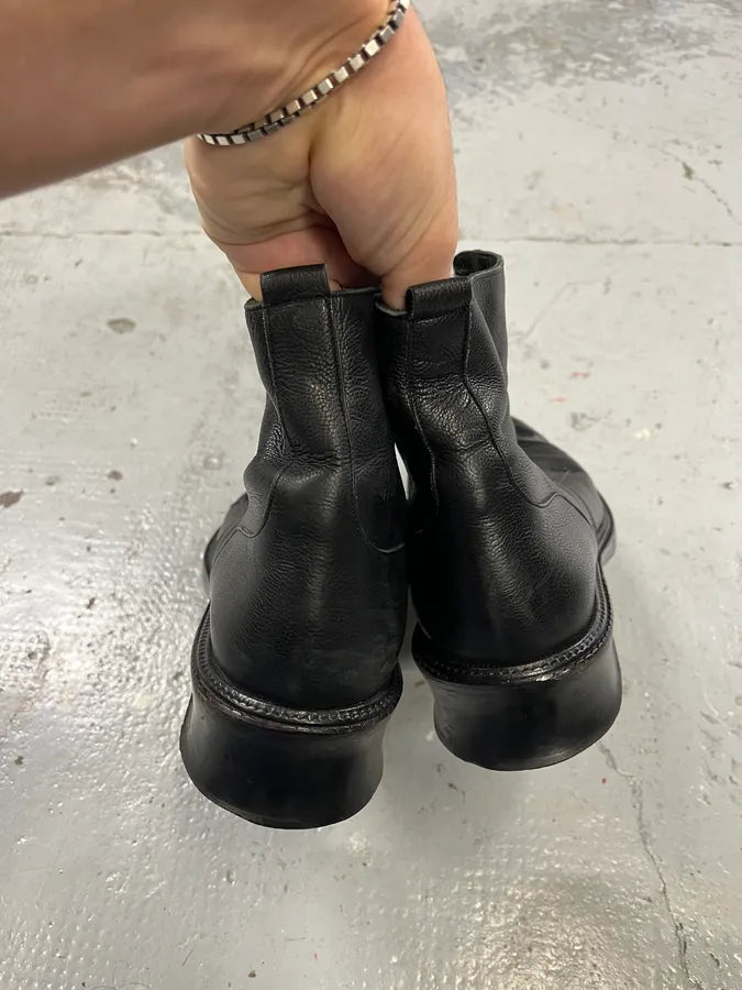 Jean Paul Gaultier Black Leather Zip Boots QiELXoq 4