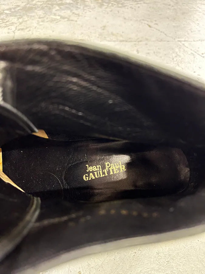 Jean Paul Gaultier Black Leather Zip Boots QiELXoq 8