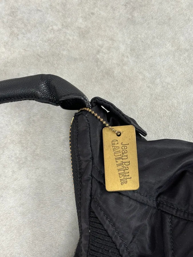 2000s Jean Paul Gaultier Black Nylon Multi-Pocket Hobo Bag ZZojyMU 8