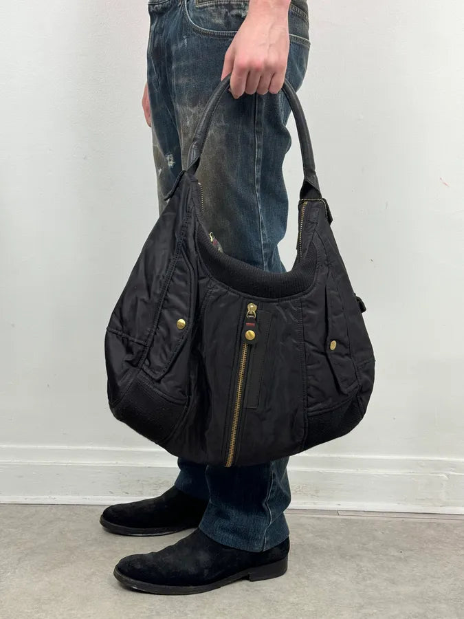2000s Jean Paul Gaultier Black Nylon Multi-Pocket Hobo Bag ZZojyMU 2