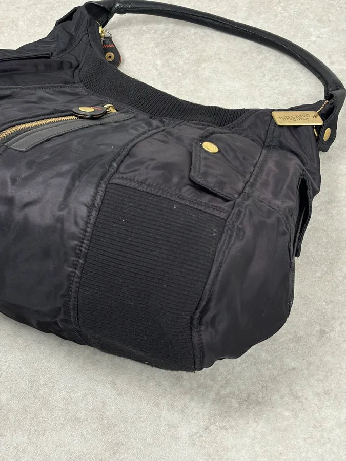 2000s Jean Paul Gaultier Black Nylon Multi-Pocket Hobo Bag ZZojyMU 5