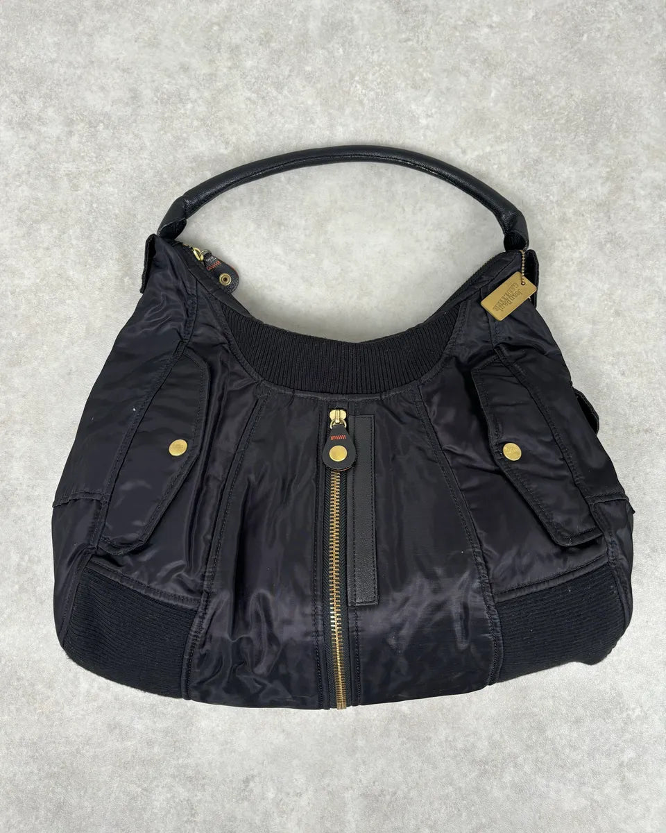 2000s Jean Paul Gaultier Black Nylon Multi-Pocket Hobo Bag ZZojyMU 0