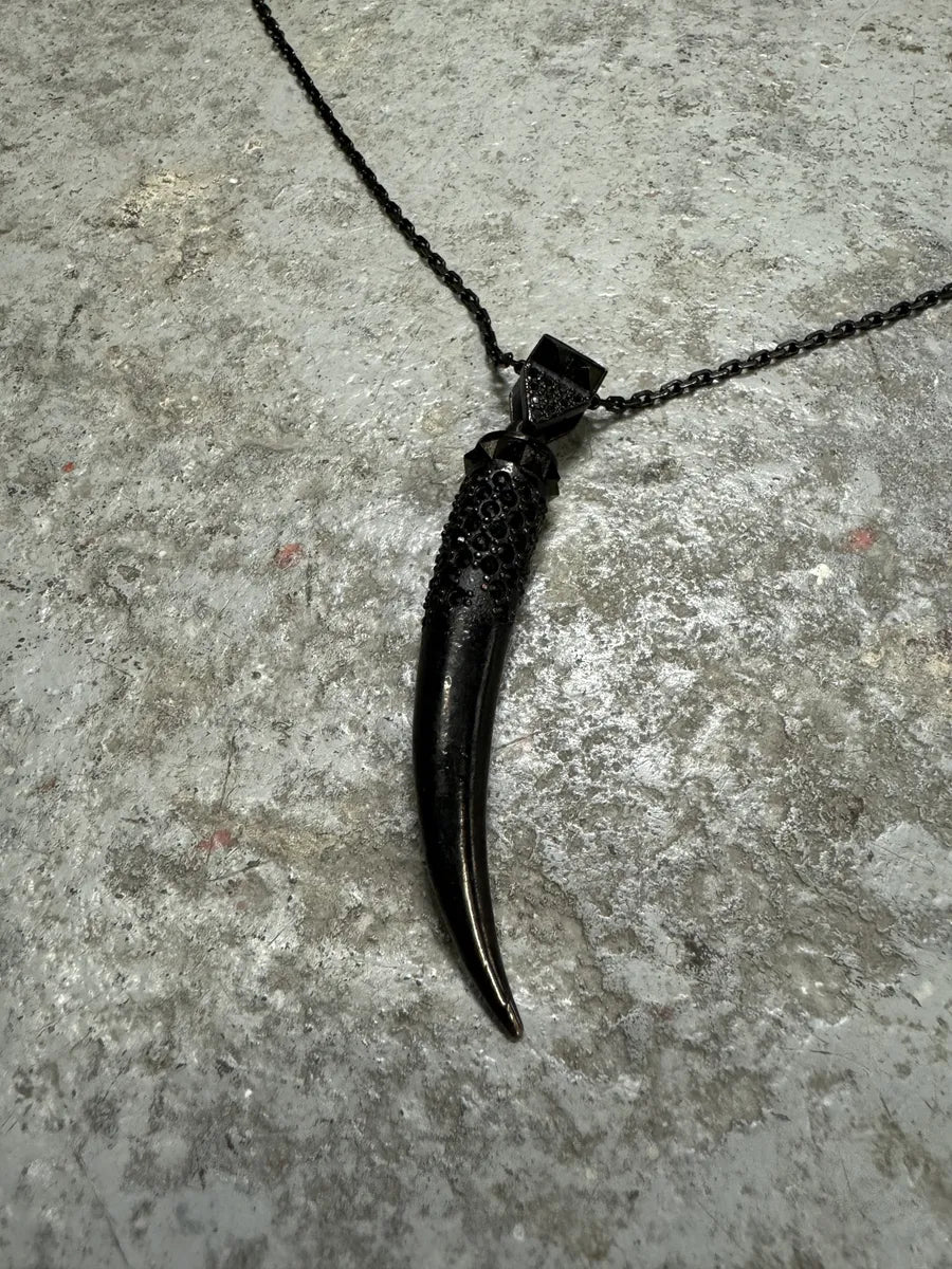 Jean Paul Gaultier Black Ornament Tooth Necklace (OS) ddLKBuu 5