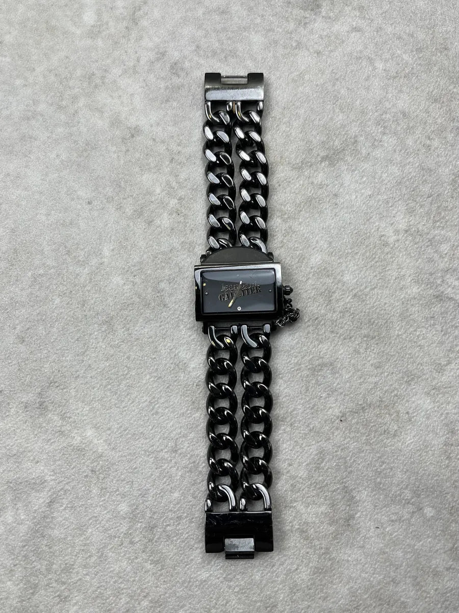 Jean Paul Gaultier Black Stainless Steel Chain Link Watch HOevgNI 0