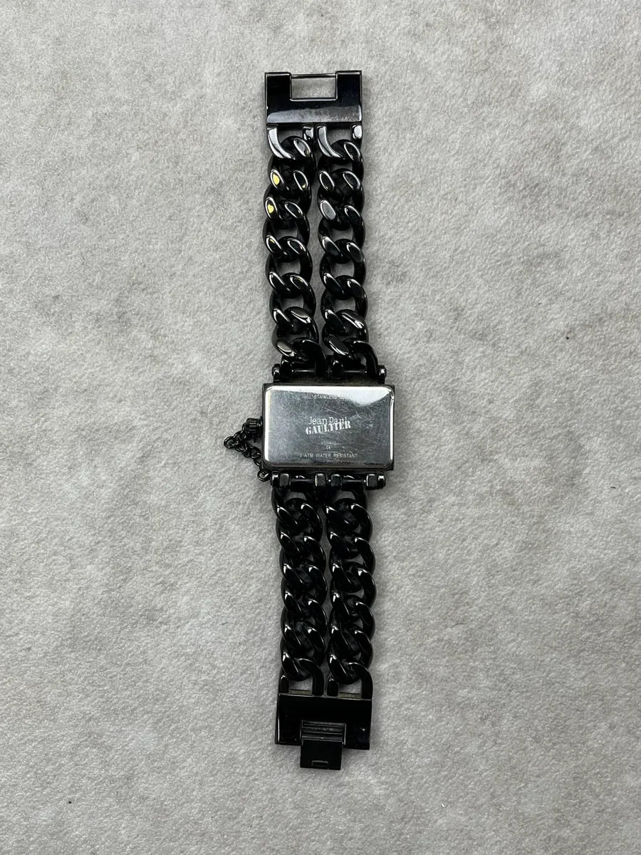 Jean Paul Gaultier Black Stainless Steel Chain Link Watch HOevgNI 1
