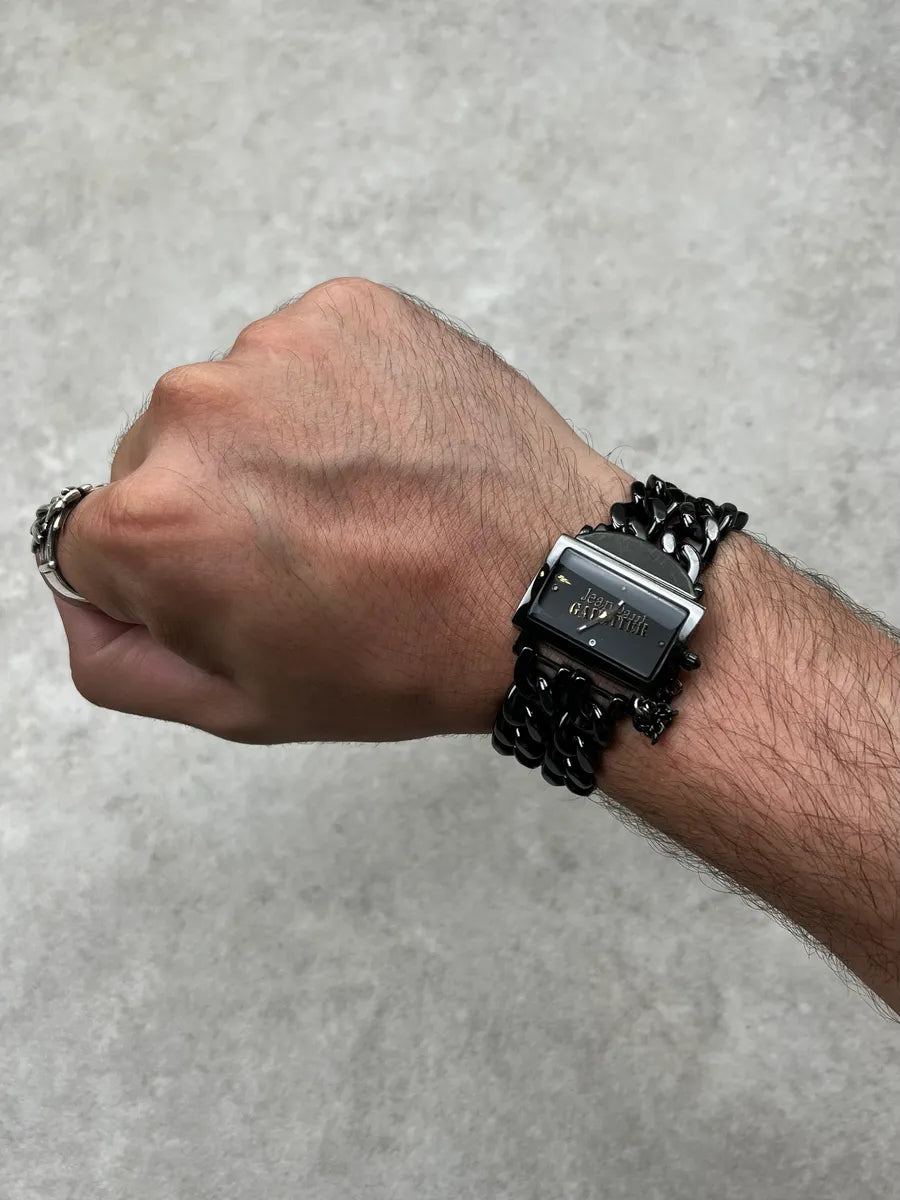 Jean Paul Gaultier Black Stainless Steel Chain Link Watch HOevgNI 2
