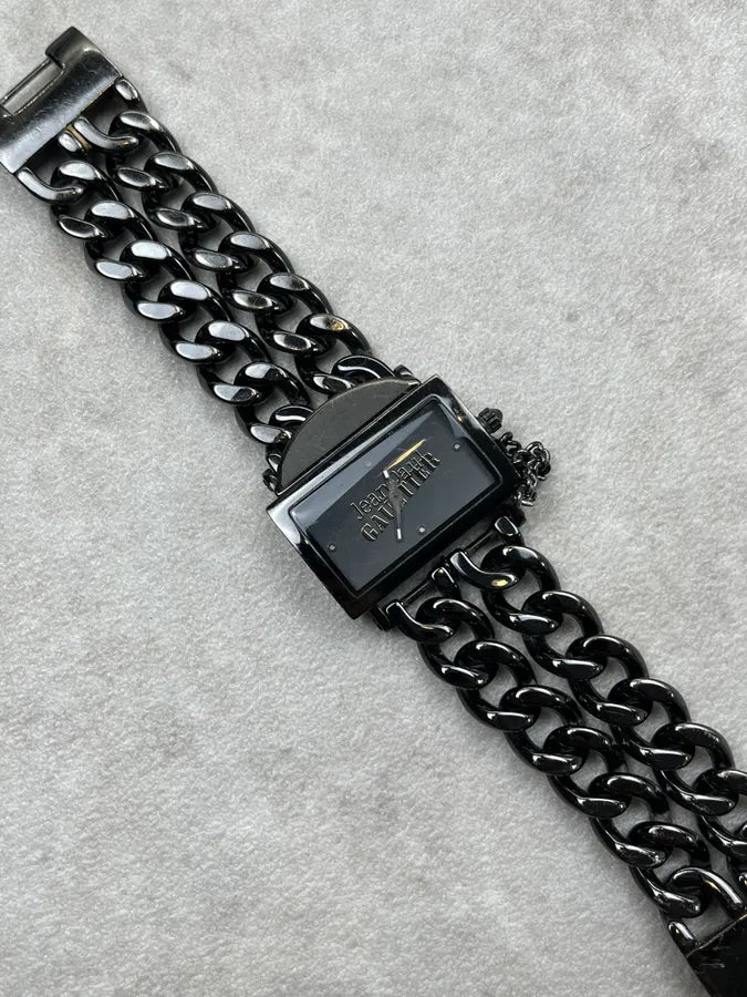 Jean Paul Gaultier Black Stainless Steel Chain Link Watch HOevgNI 6
